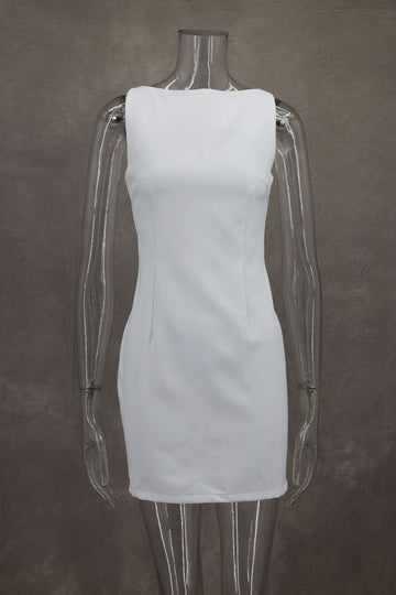 Dress 2024 Summer New White Collar Sleeveless Short